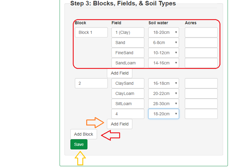 Add blocks, fields, and soil